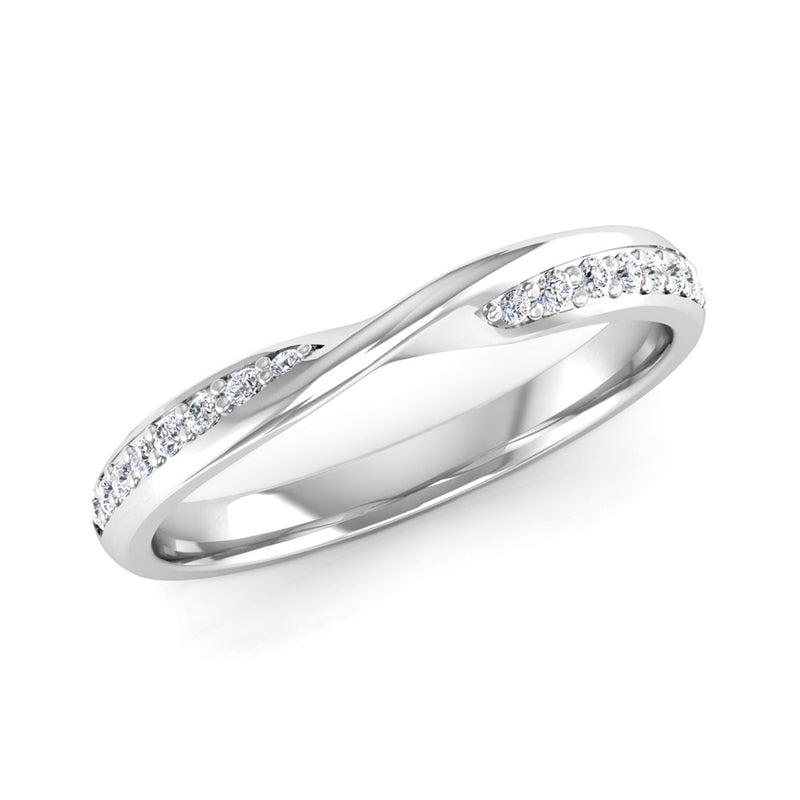 Ethically-sourced Platinum Diamond Set Twisted Eternity Ring - Jeweller's Loupe