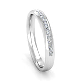 Ethically-sourced Platinum Half Channel Set Diamond Wedding Ring - Jeweller's Loupe