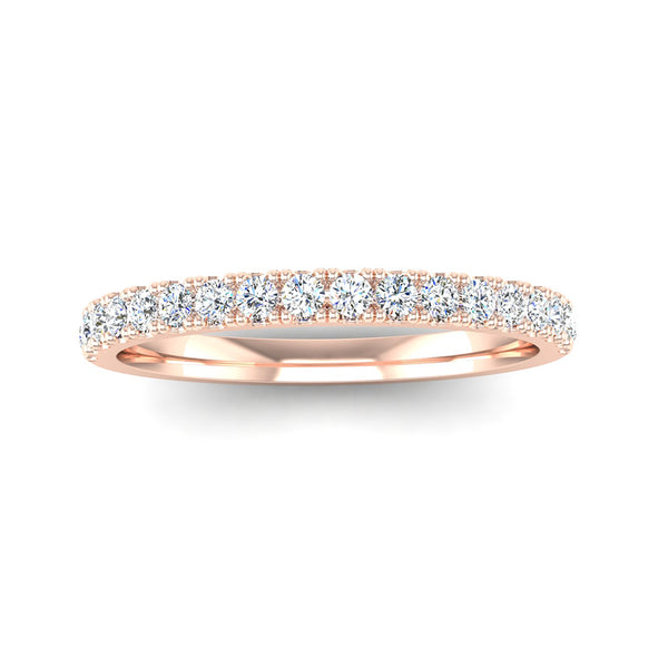 Fairtrade Rose Gold Half-Set Diamond Wedding Ring