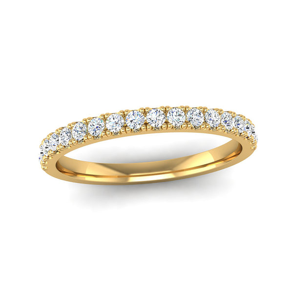 Fairtrade Yellow Gold Half-Set Diamond Wedding Ring