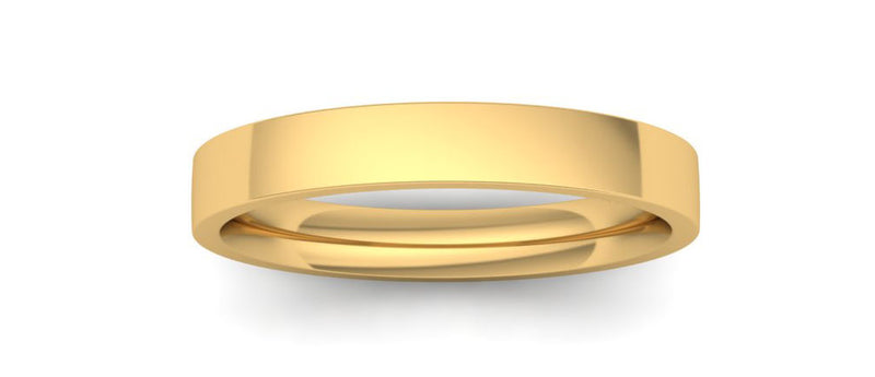 Ethical Yellow Gold 3mm Flat Court Wedding Ring