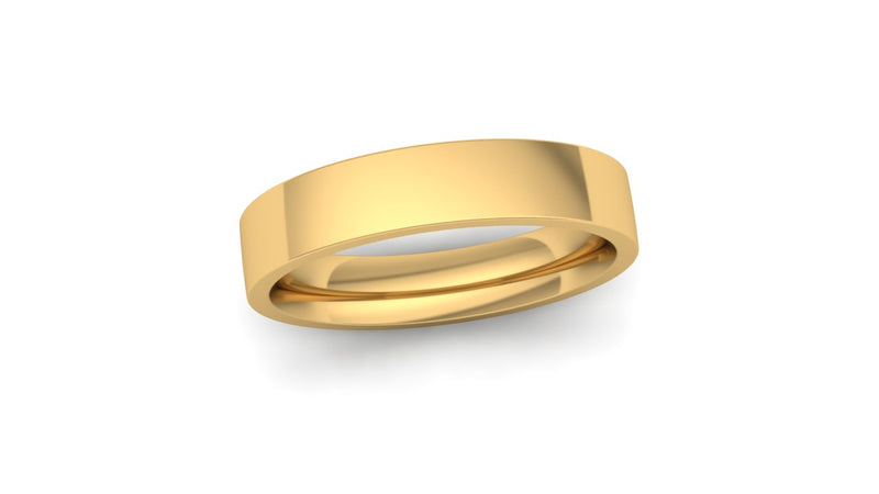 Ethical Yellow Gold 4mm Flat Court Wedding Ring