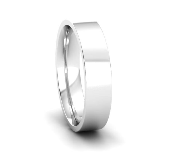 Ethical Platinum 5mm Flat Court Wedding Ring