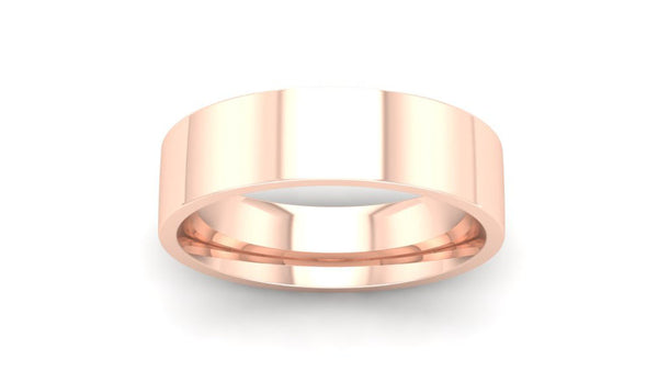 Ethical Rose Gold 6mm Flat Court Wedding Ring