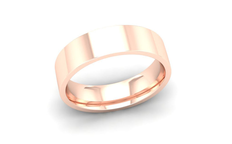 Ethical Rose Gold 6mm Flat Court Wedding Ring