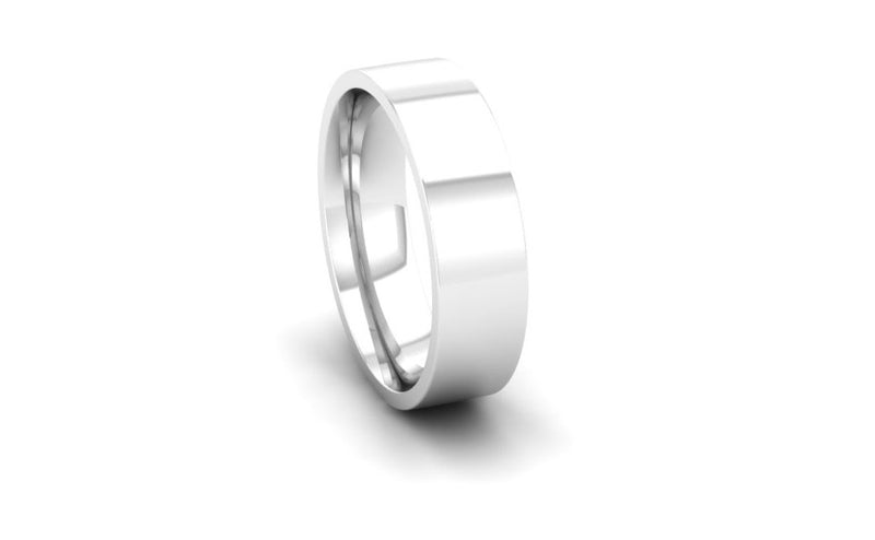 Ethical Platinum 6mm Flat Court Wedding Ring