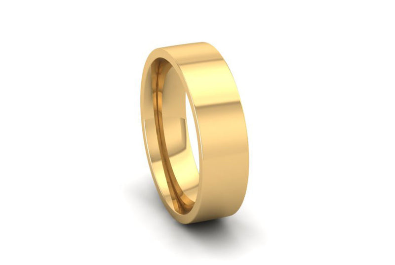 Ethical Yellow Gold 6mm Flat Court Wedding Ring
