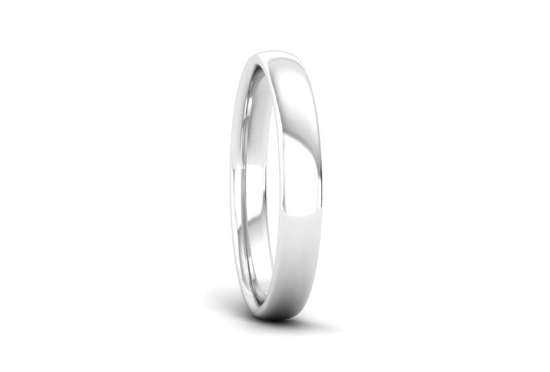Ethical White Gold 3mm Slight Court Wedding Ring