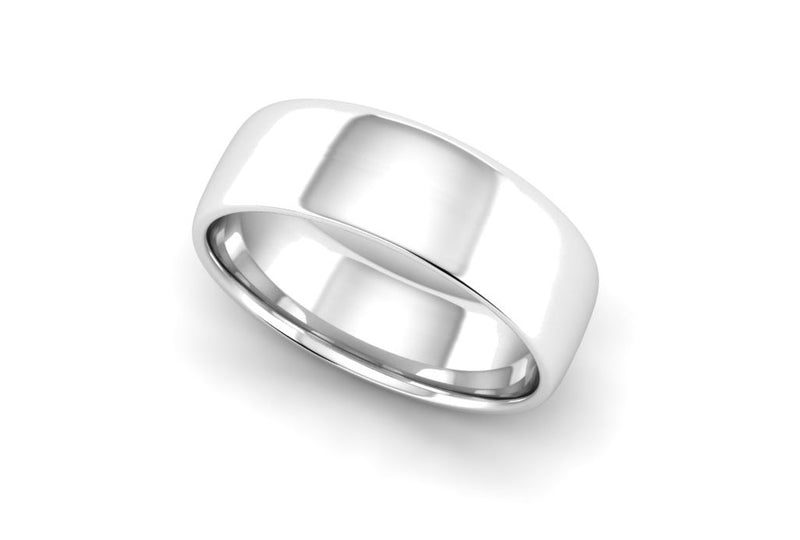 Ethical White Gold 6mm Slight Court Wedding Ring