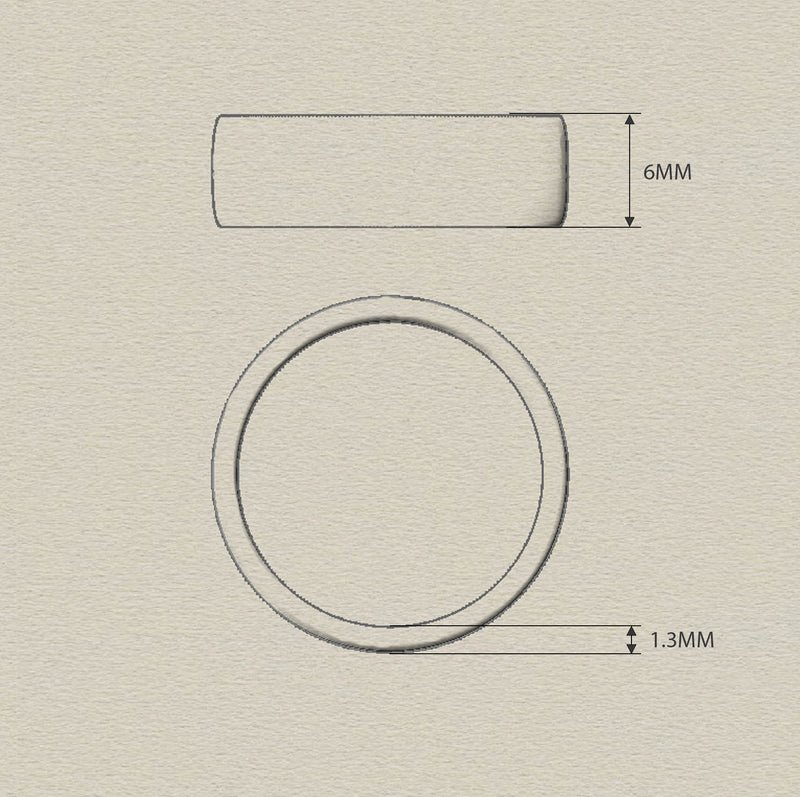 Ethical White Gold 6mm Slight Court Wedding Ring