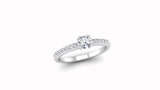 Double Claw Set Diamond Engagement Ring with Diamond Set Shoulders - Jeweller's Loupe