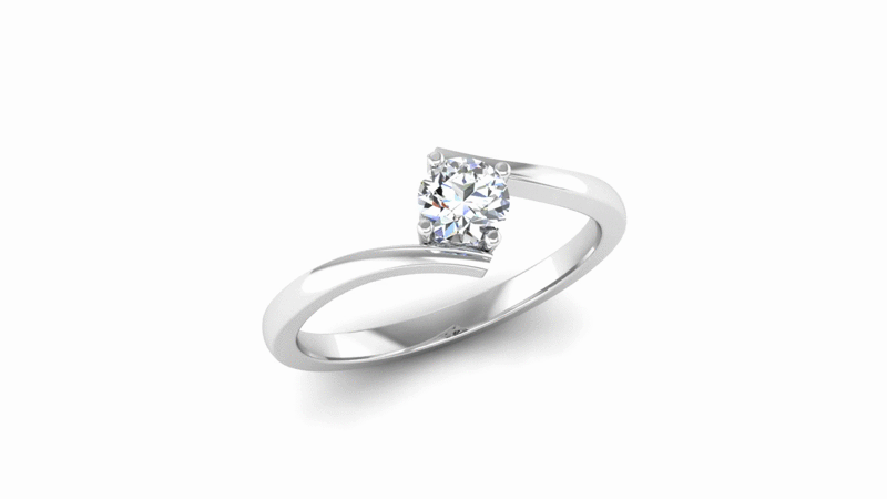 Four Claw Crossover Solitaire Diamond Engagement Ring - Jeweller's Loupe