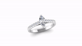Marquise Cut Diamond Engagement Ring and Diamond Fitted Wedding Ring Set - Jeweller's Loupe