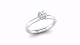Solitaire Round Brilliant Cut Diamond Engagement Ring With A Rex Setting - Jeweller's Loupe