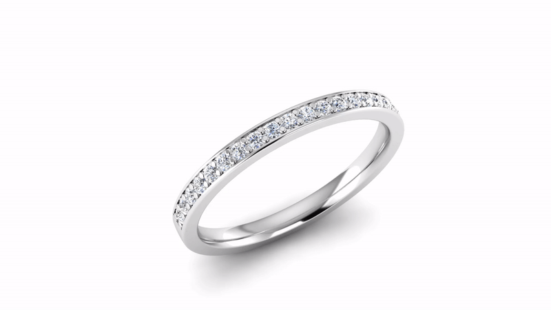 Grain Set Diamond Eternity Ring with Border - Jeweller's Loupe